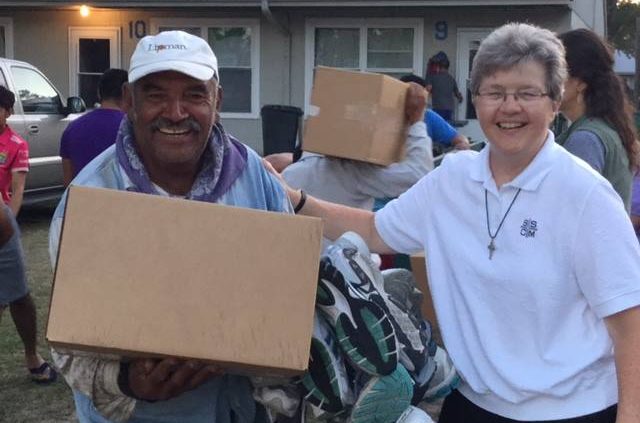 Sister Pamela Smith, SS.C.M., works at St. Francis Center, welcoming and providing living essentials to migrants arriving at St. Helena Island, S.C. She was recently named South Carolina 2018 Woman Religious of the Year.